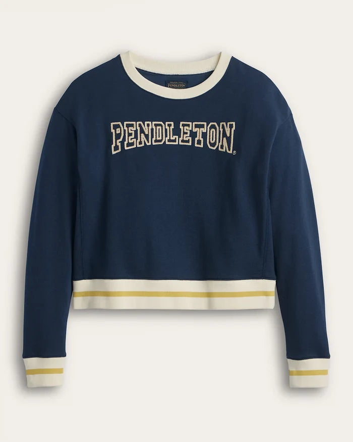 Pendleton Women's Graphic French Terry Pullover in Navy