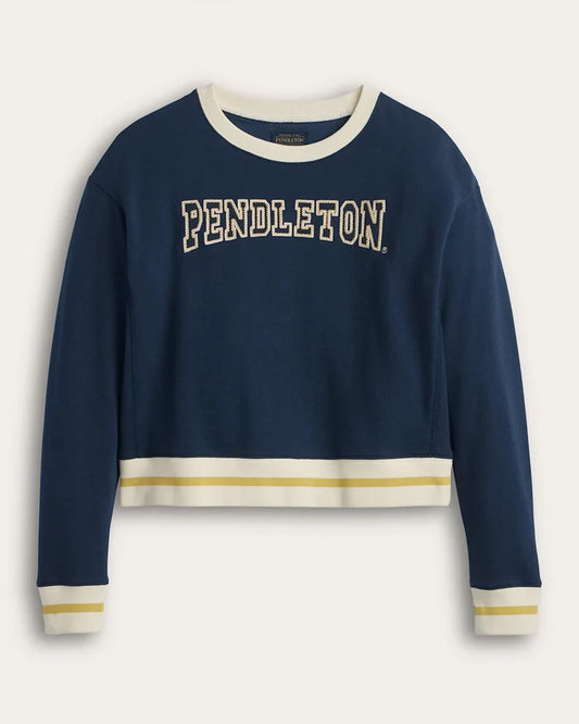 Pendleton Women's Graphic French Terry Pullover in Navy