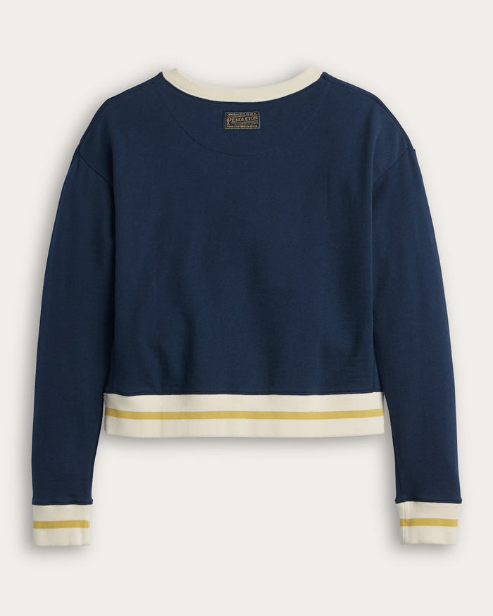 Pendleton Women's Graphic French Terry Pullover in Navy