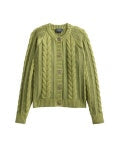 Pendleton Women's Light Olive Cotton Cable Cardigan