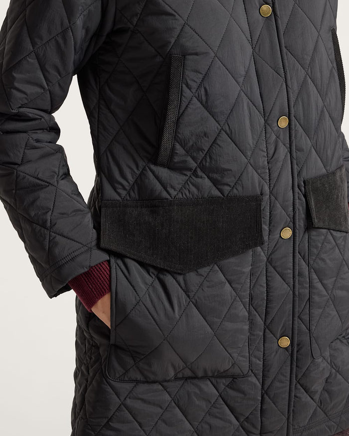 Pendleton Women's Sun River Corduroy Accent Field Coat in Black