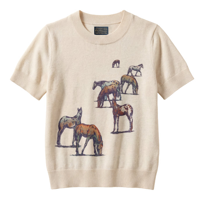 Pendleton Women's Wild Horse Sweater in Ecru