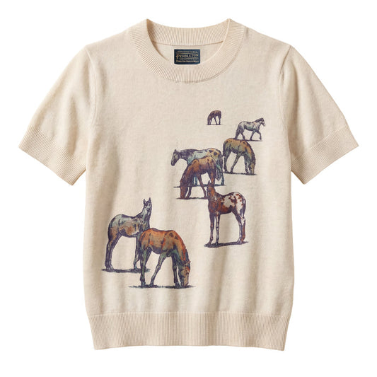 Pendleton Women's Wild Horse Sweater in Ecru