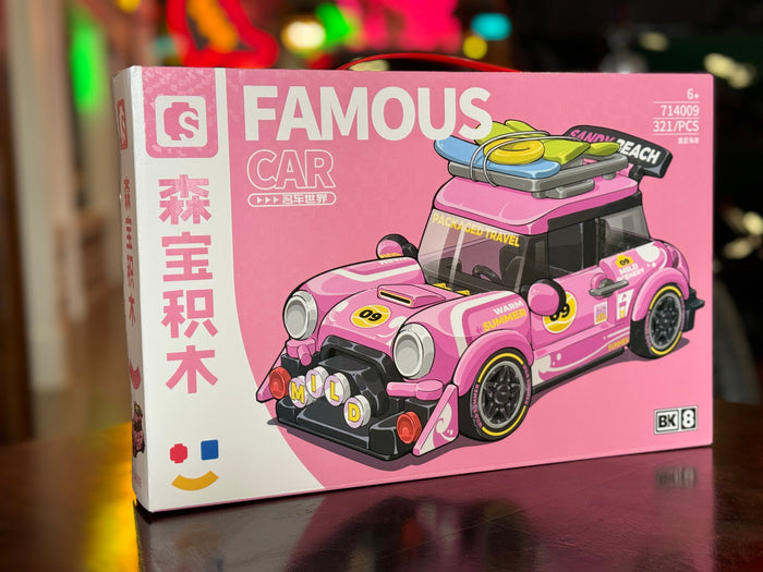 Pink Travel Building Blocks Famous Car