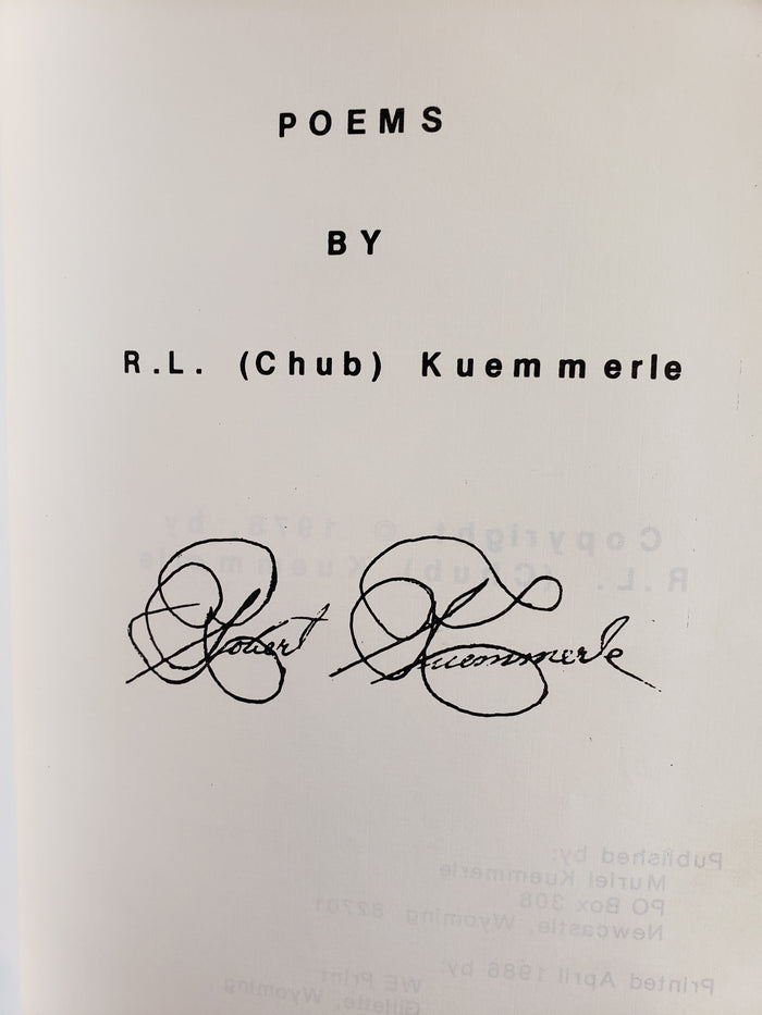 POEMS by R.L. (Chub) Kuemmerle (1986)