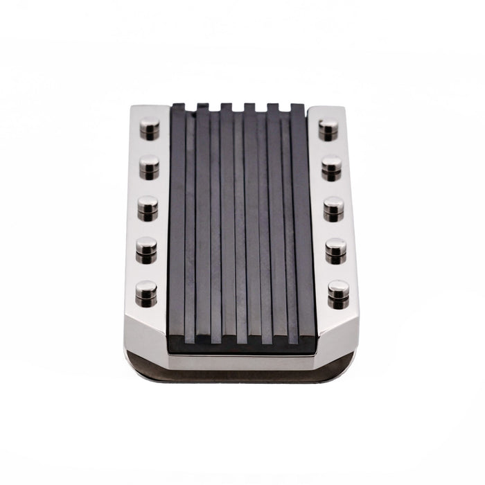 Polished Stainless Steel Money Clip with Ion Plated Black Stripe Pattern