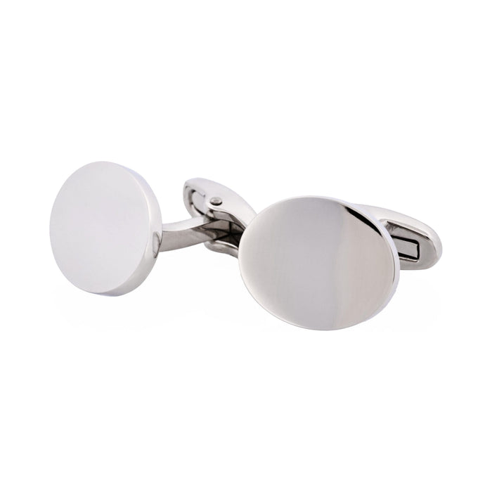 Polished Stainless Steel Oval Cufflinks