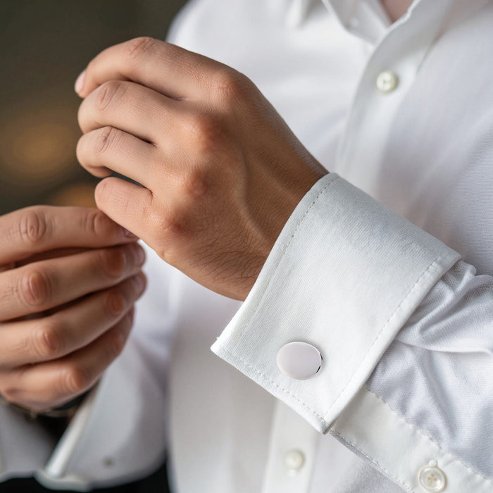 Polished Stainless Steel Oval Cufflinks