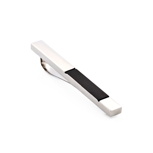 Polished Stainless Steel with Brushed Ion Plated Gun Metal Tie Slide