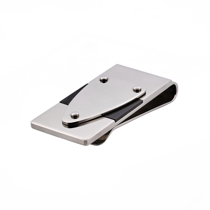 Polished Stainless Steel with Ion Plated Black Money Clip