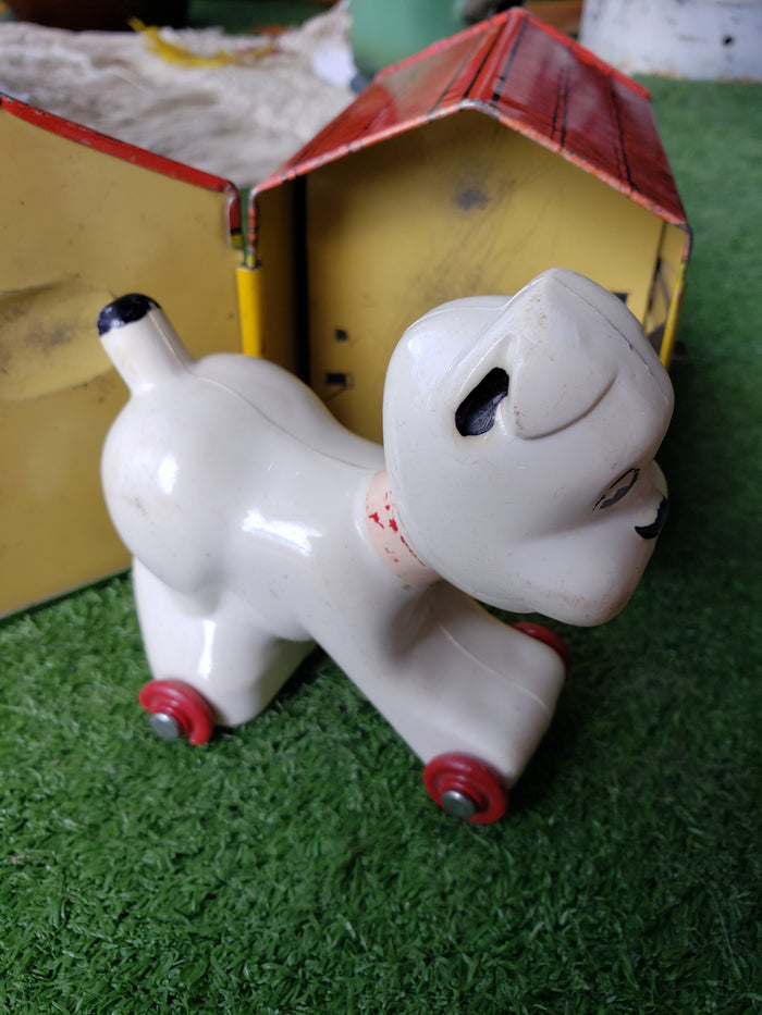 POOCH the Pop Out Pup tin litho toy