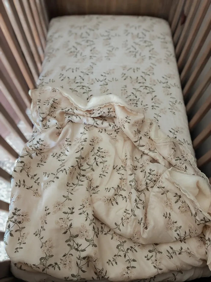Pop Ya Tot Organic Fleur Blanche Fur Lined Blanket