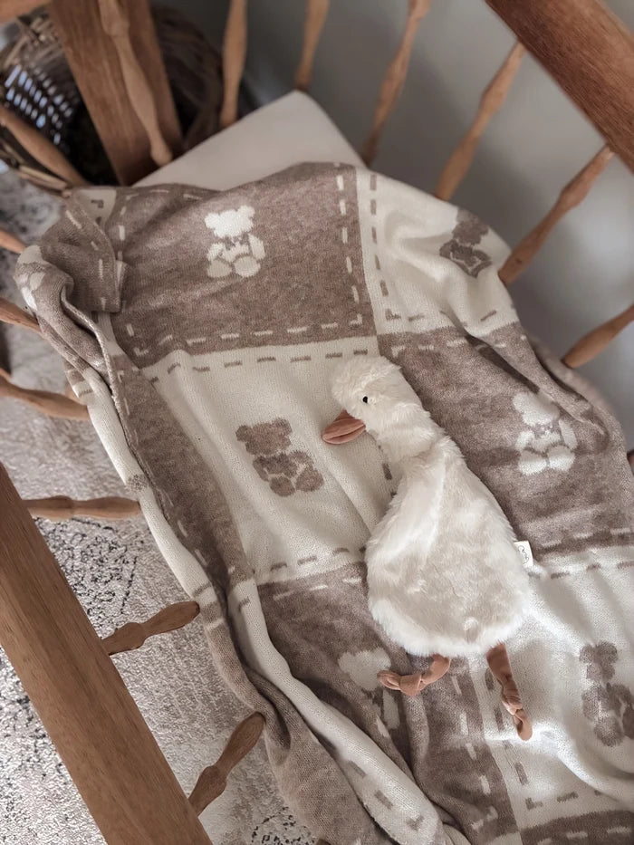 Pop Ya Tot Organic Little Ted Knit Blanket