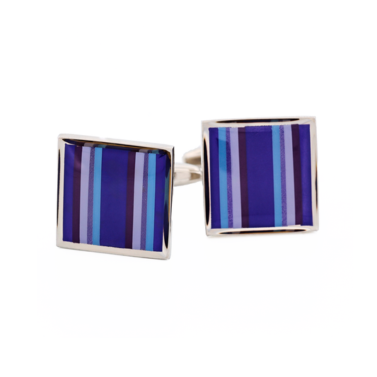 Purple Pink Blue Striped Cufflinks
