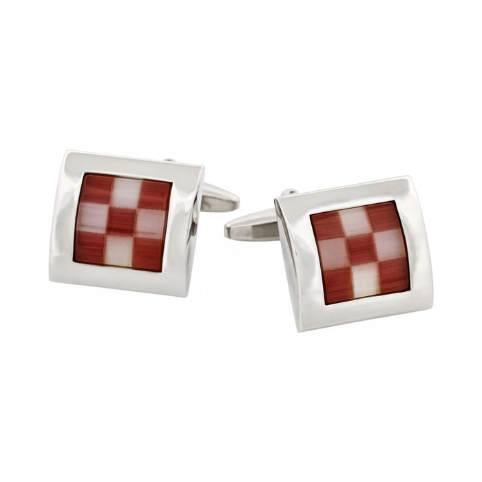 Purple & White Cat's Eye Cufflinks