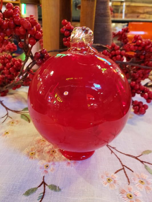 Red Blown Glass ornament (chip)