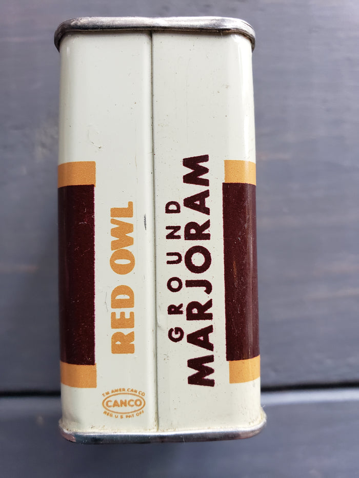 Red Owl Ground Marjoram tin (1948)