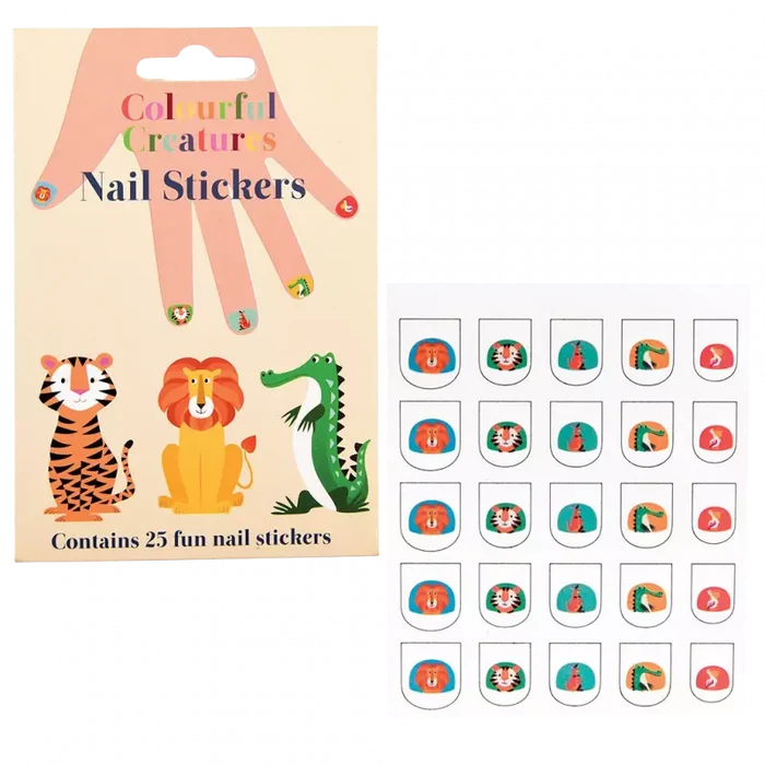 Rex London Child Nail Stickers - Colourful Creatures