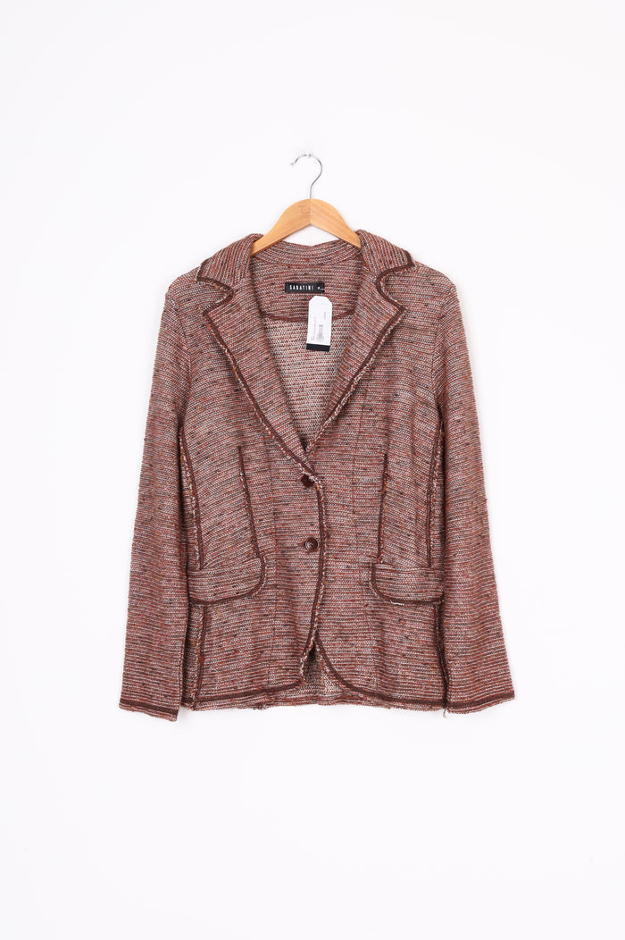 Sabatini Womens Brown Blazer Size M