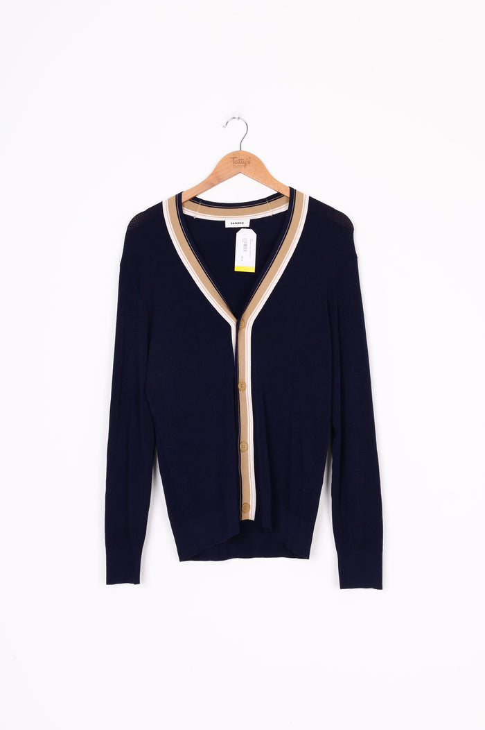 Sandro Mens Blue Cardigan Size S