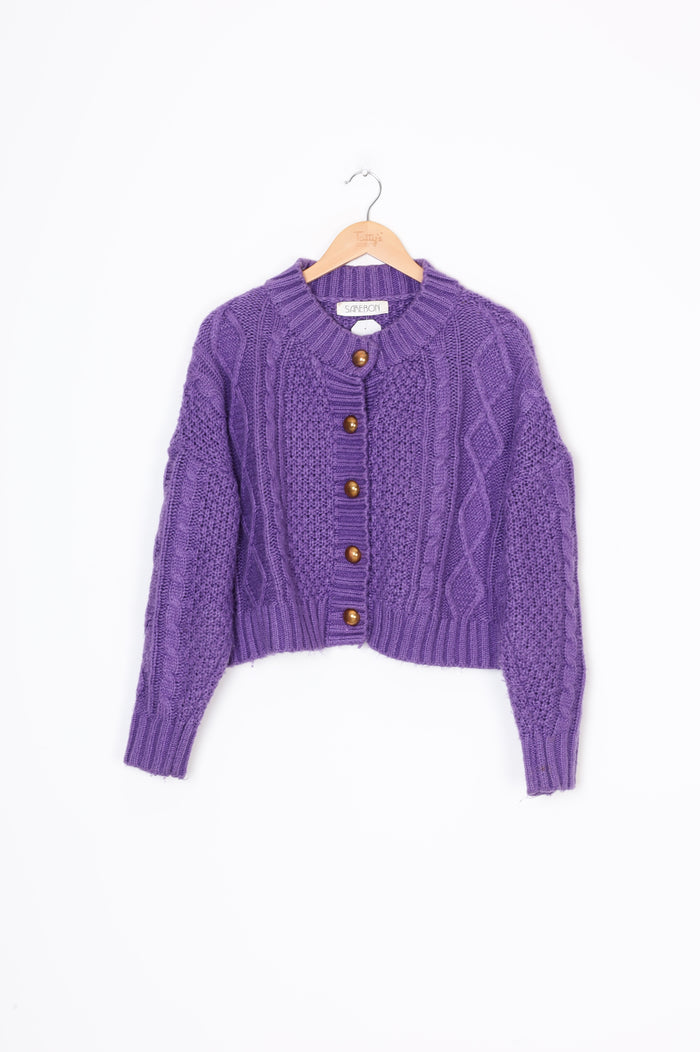 Sarebon Womens Purple Cardigan Size M