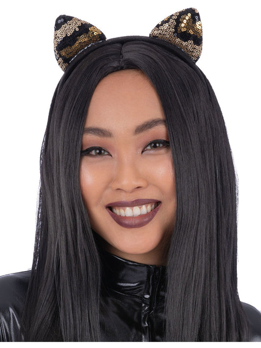 Sequin Leopard Cat Ear Headband