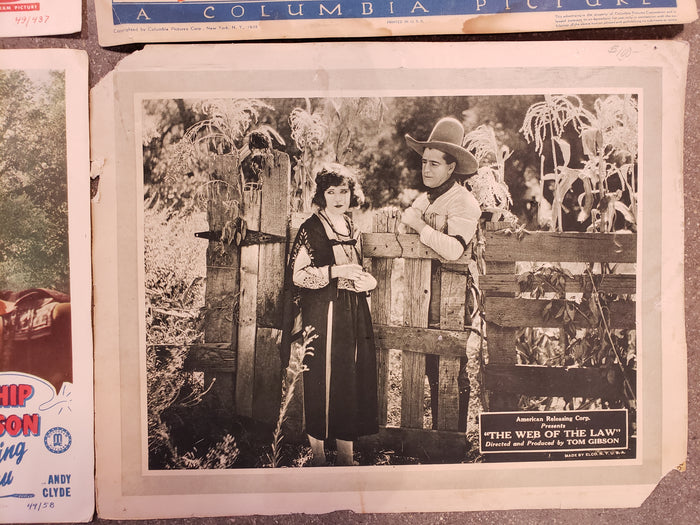 Set of 4 Movie Lobby Cards (Whip Wilson, Ken Maynard, Tom Gibson)