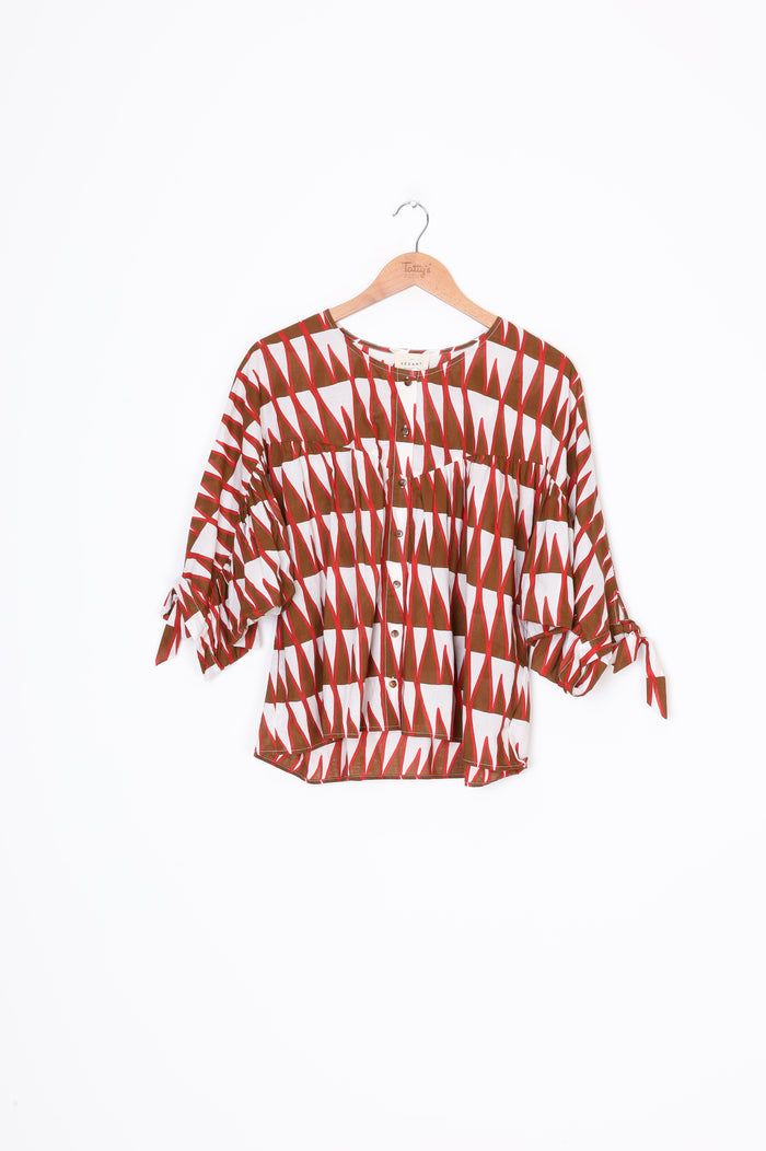 Sezane Rue Saint-Fiacre Womens Brown Top Size S