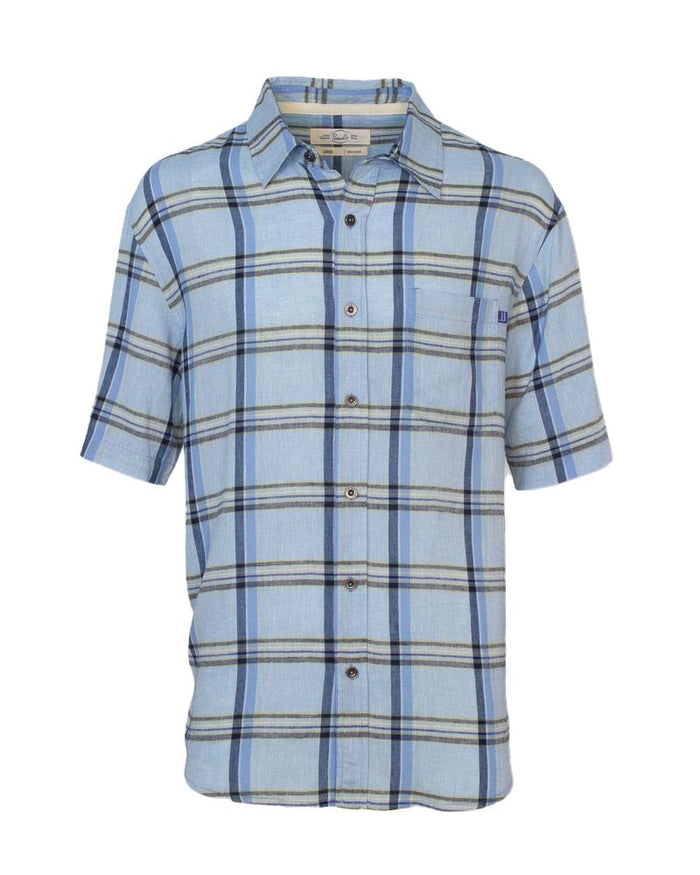 SHORT-SLEEVED FLAX BLEND SHIRT