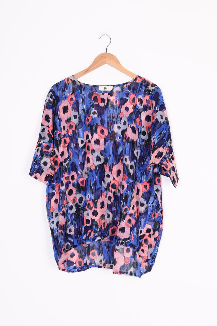 Sills Womens Blue Top Size 14