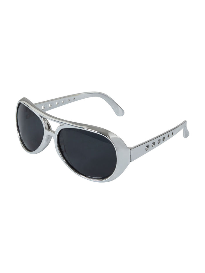 Silver Rock N Roll Star Glasses Costume Accessory
