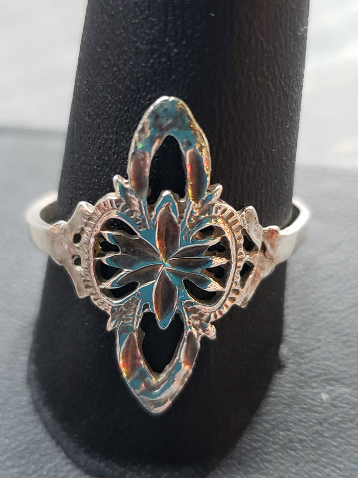 Size 11 silver filigree ring