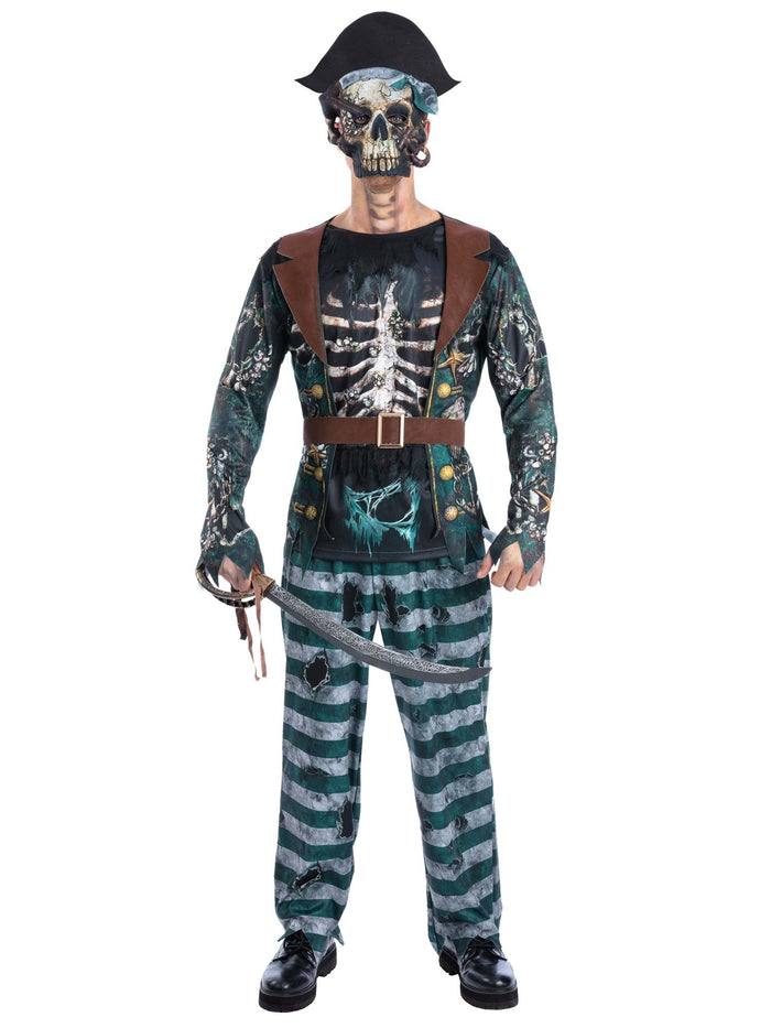 Skeleton Mens Pirate Captain Costume
