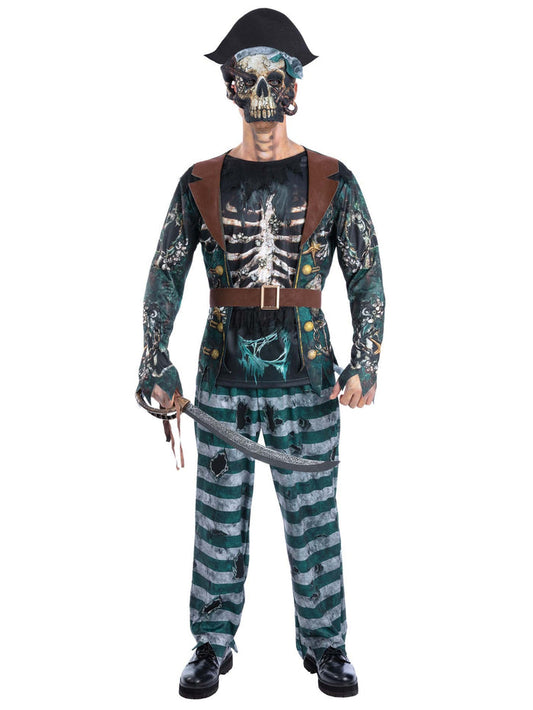 Skeleton Mens Pirate Captain Costume