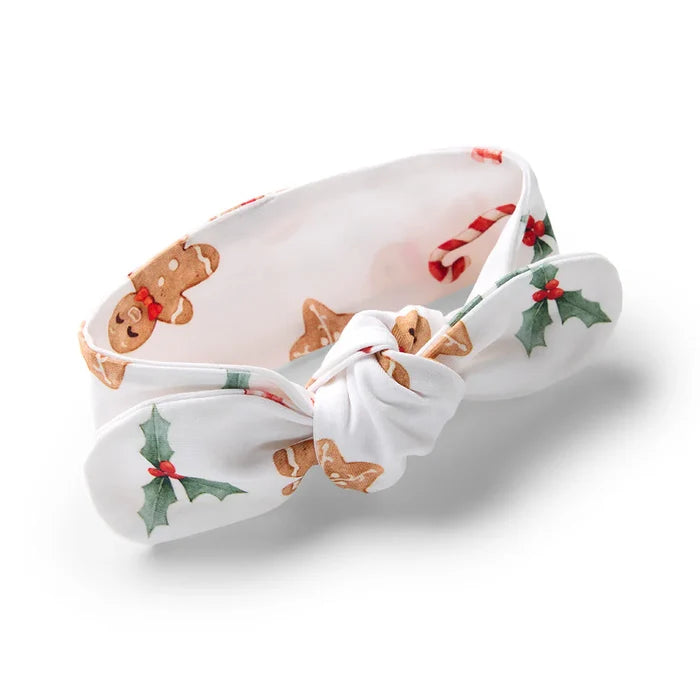 Snuggle Hunny Christmas Organic Top Knot Headband - Gingerbread