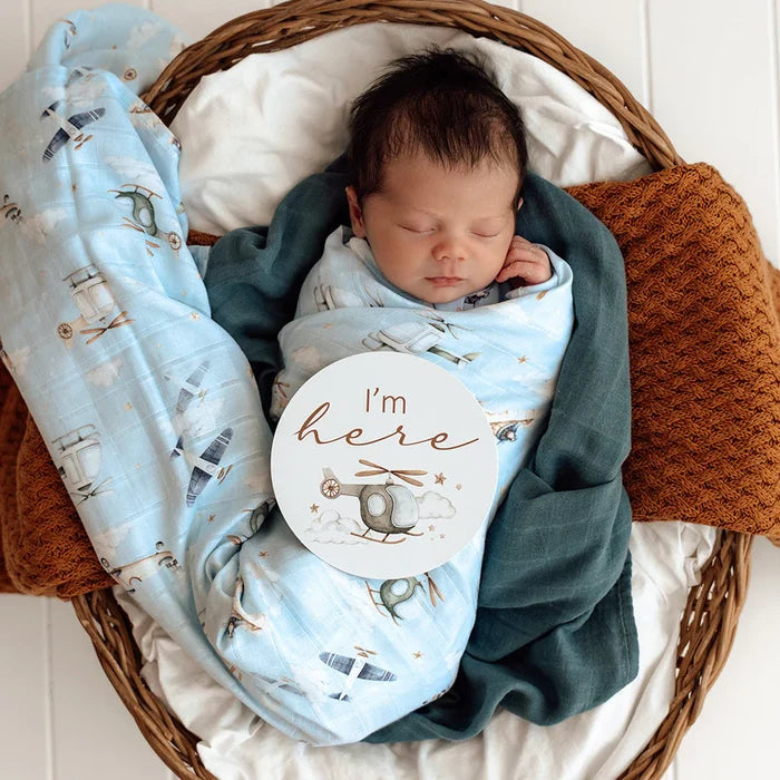 Snuggle Hunny Organic Cotton Muslin Wrap - Taking Flight