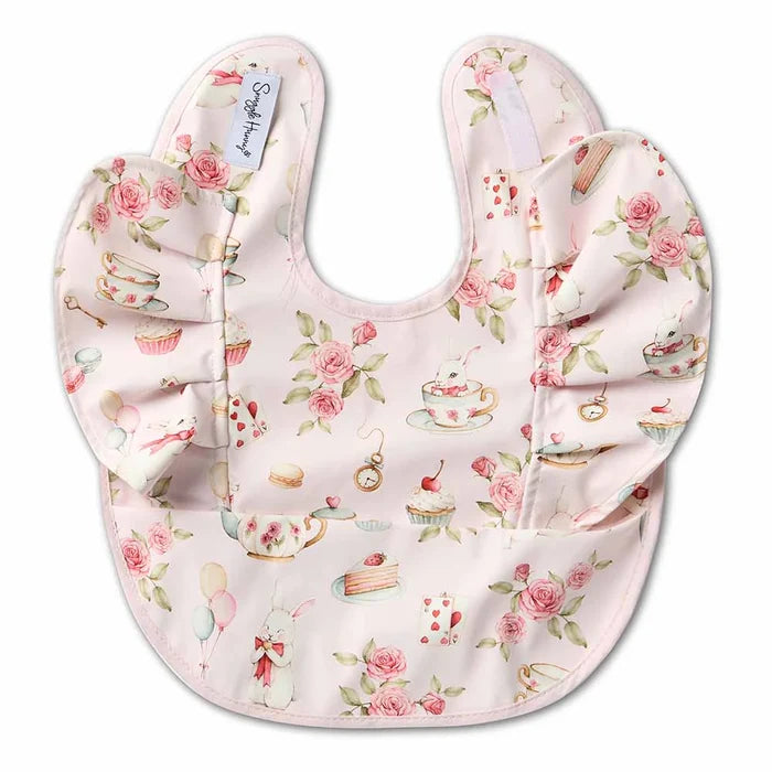 Snuggle Hunny Waterproof Frill Snuggle Bib - Alice’s Tea Party