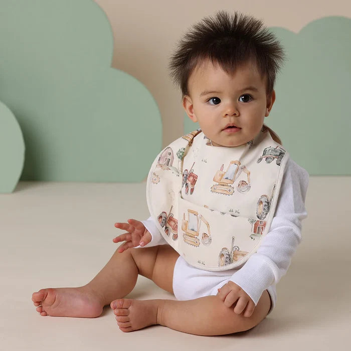 Snuggle Hunny Waterproof Snuggle Bib - Diggers & Tractors