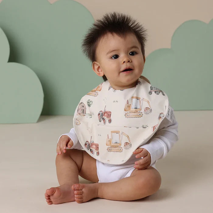 Snuggle Hunny Waterproof Snuggle Bib - Diggers & Tractors