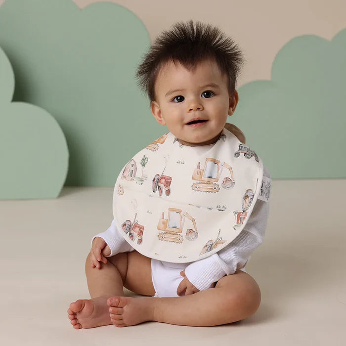 Snuggle Hunny Waterproof Snuggle Bib - Diggers & Tractors