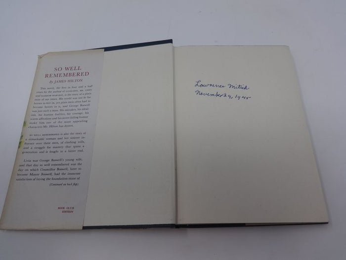 So Well Remembered by James Hilton book