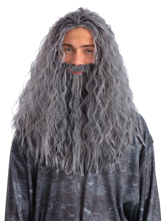 Sorcerer Wig & Beard Set Grey