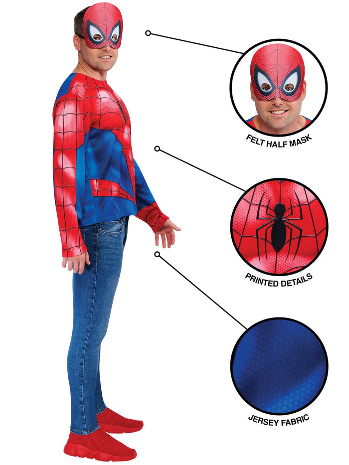 Spider-Man Top And Half Mask Costume