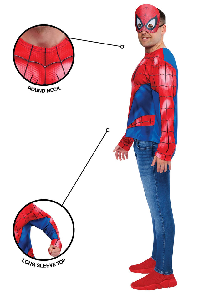 Spider-Man Top And Half Mask Costume