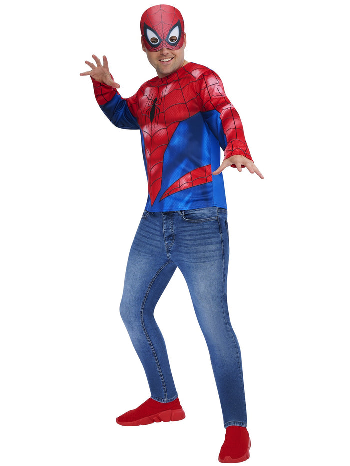 Spider-Man Top And Half Mask Costume