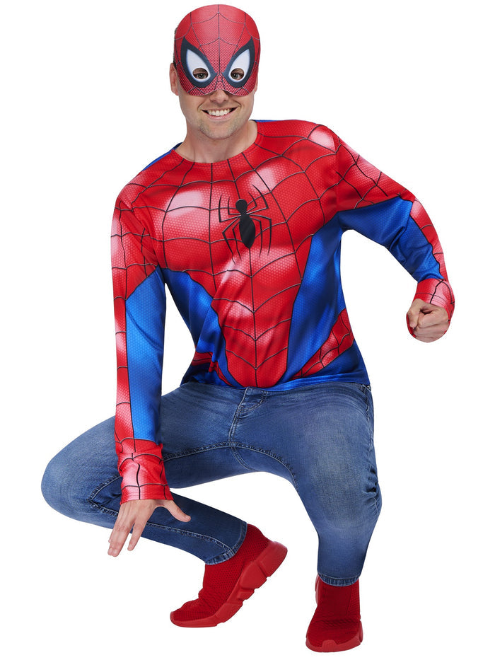 Spider-Man Top And Half Mask Costume