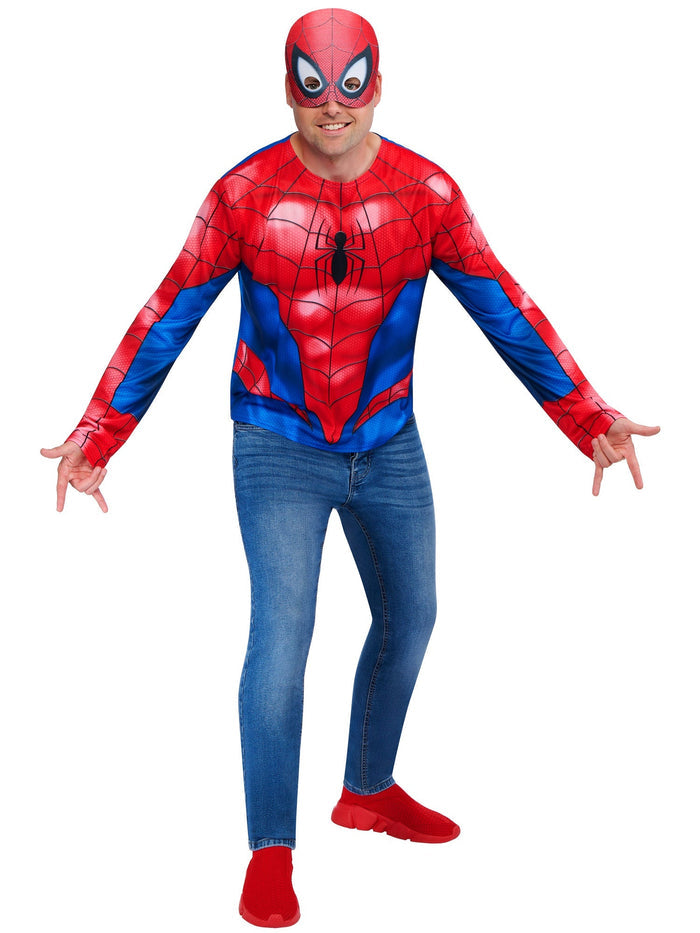 Spider-Man Top And Half Mask Costume