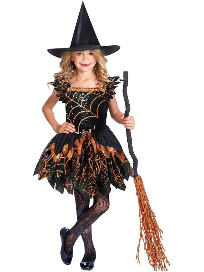 Spooky Spider Witch Girls Costume