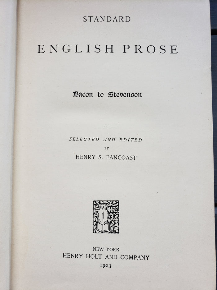 Standard English Prose (1903) Bacon to Stevenson