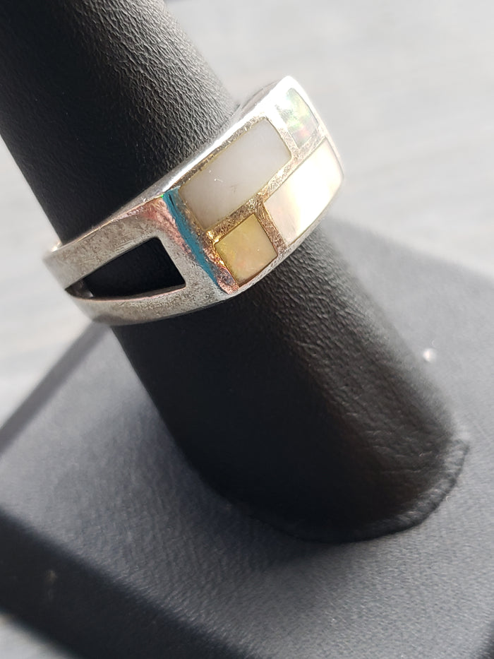 Sterling & Abalone ring size 8